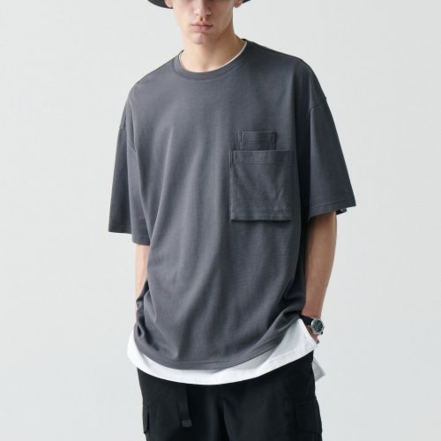Musinsa Standard City Leisure Oversized Glasses Pocket T-shirt [Gray]