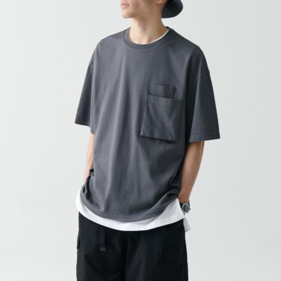 Musinsa Standard City Leisure Oversized Glasses Pocket T-shirt [Gray]