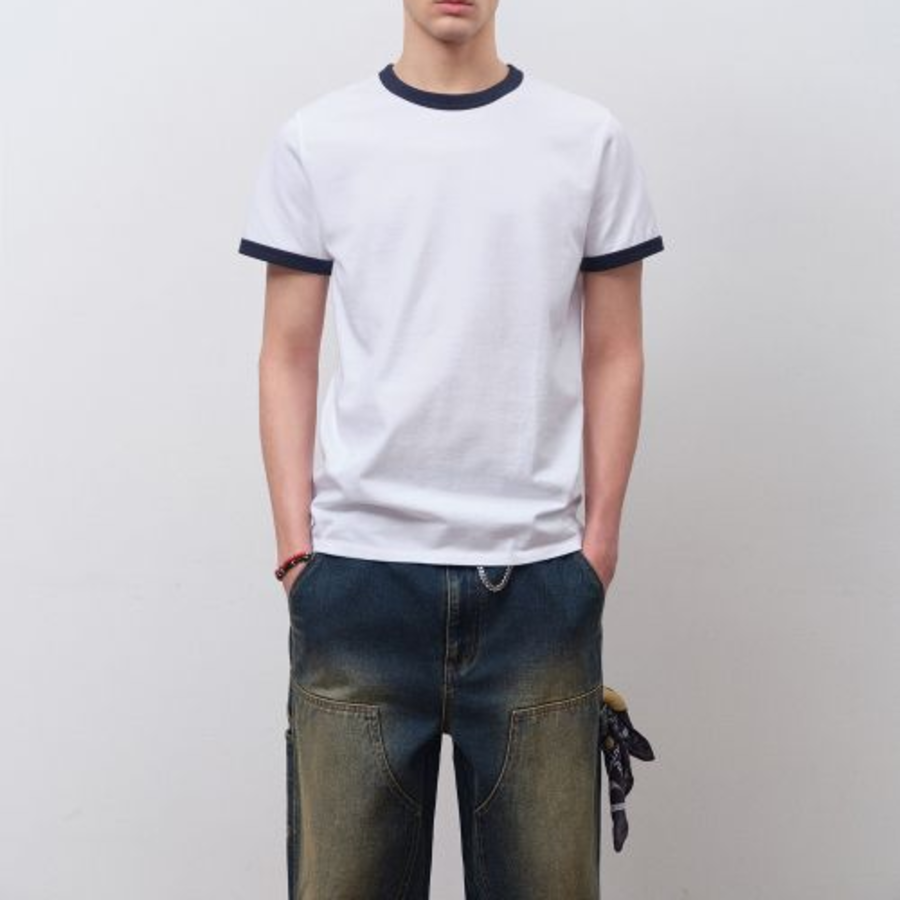 Musinsa Standard Classic Ringer T-shirt [White]