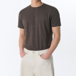 Muscle Fit Crew Neck Modal T-shirt [Dark Brown]
