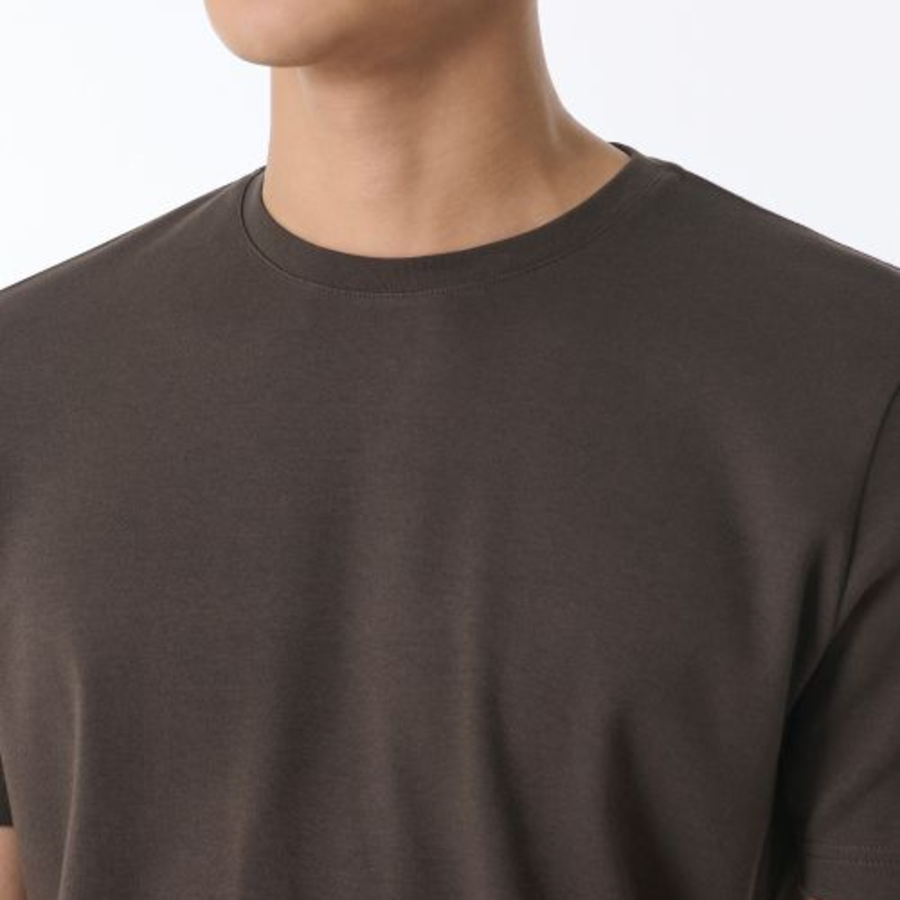 Muscle Fit Crew Neck Modal T-shirt [Dark Brown]