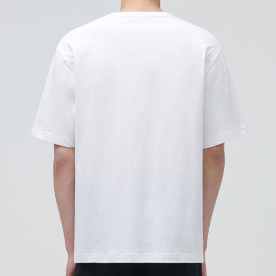 Relax Fit Crew Neck Pocket Short Sleeve T-shirt [White]