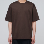 [Premium] Silket Relaxed Fit Crew Neck Short Sleeve T-shirt [Dark Brown]