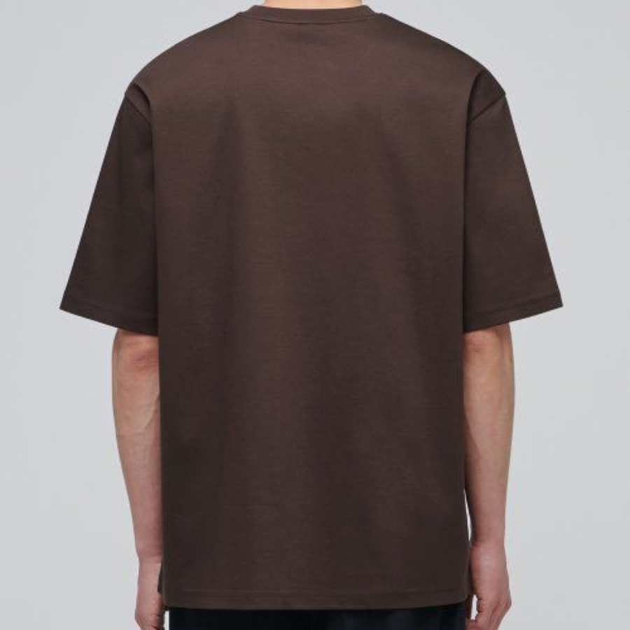 [Premium] Silket Relaxed Fit Crew Neck Short Sleeve T-shirt [Dark Brown]