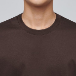 [Premium] Silket Relaxed Fit Crew Neck Short Sleeve T-shirt [Dark Brown]