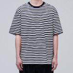 Stripe Relaxed Crew Neck Short Sleeve T-shirt [Black]