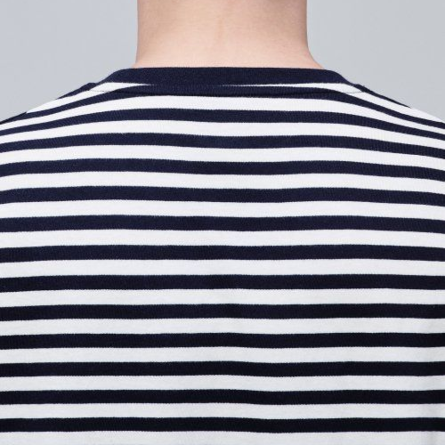 Stripe Relaxed Crew Neck Short Sleeve T-shirt [Black]