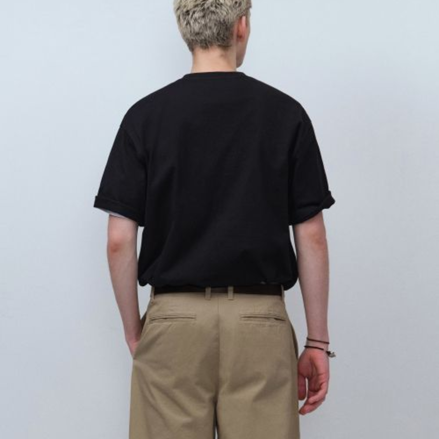 Heavyweight Relaxed Crew Neck Pocket T-shirt [Black]