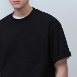 Heavyweight Relaxed Crew Neck Pocket T-shirt [Black]