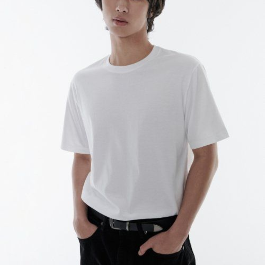 Supima Basic Crew Neck Short Sleeve T-shirt [White]
