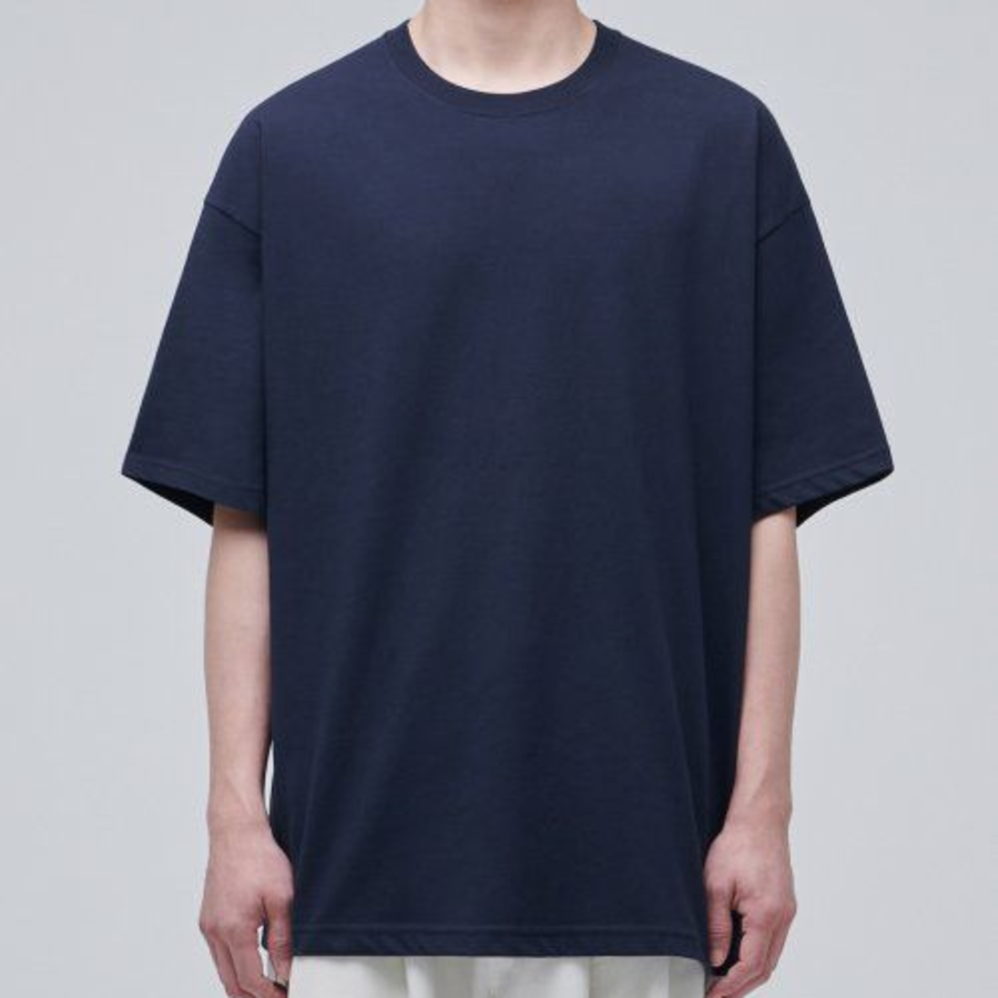 Cooltandard Oversized Crew Neck Short Sleeve T-shirt [Navy]