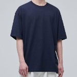 Cooltandard Oversized Crew Neck Short Sleeve T-shirt [Navy]