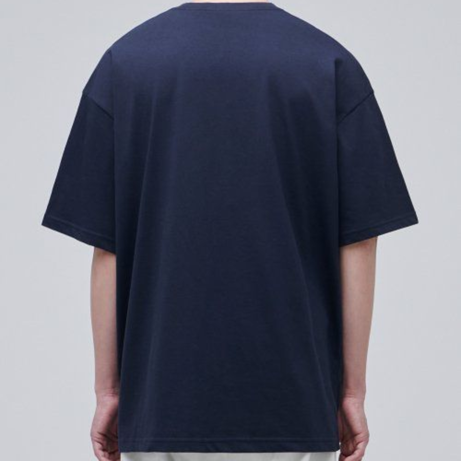 Cooltandard Oversized Crew Neck Short Sleeve T-shirt [Navy]
