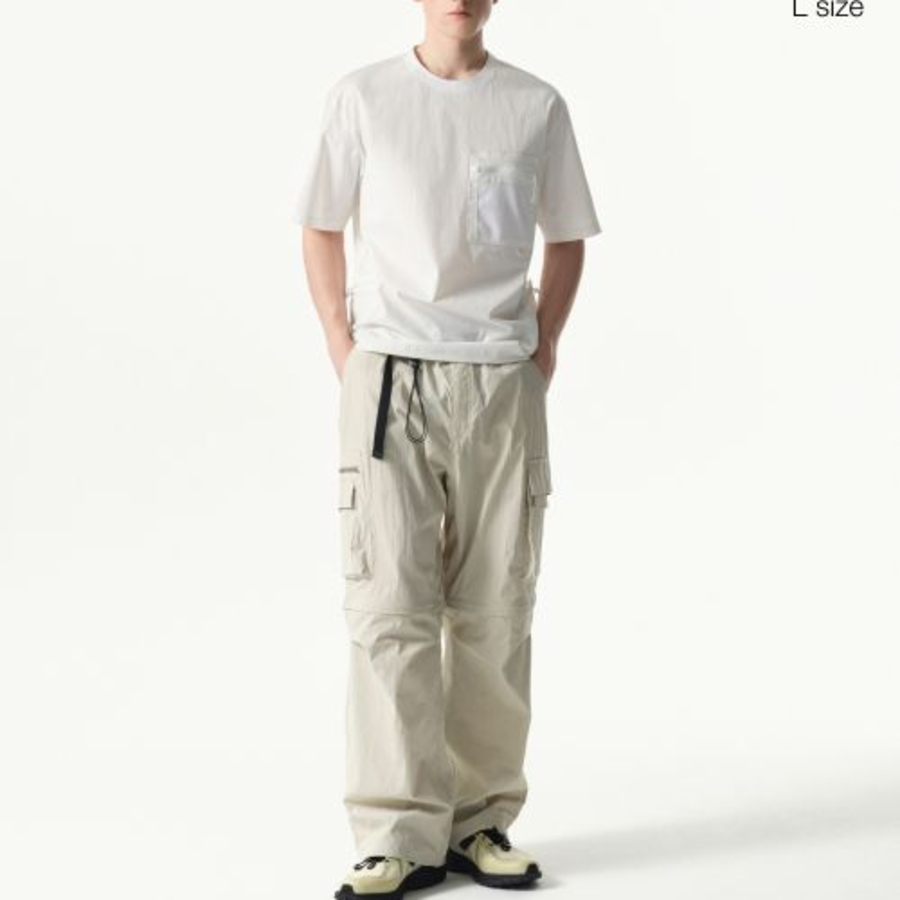 City Leisure Utility Mesh Pocket Woven T-shirt [White]