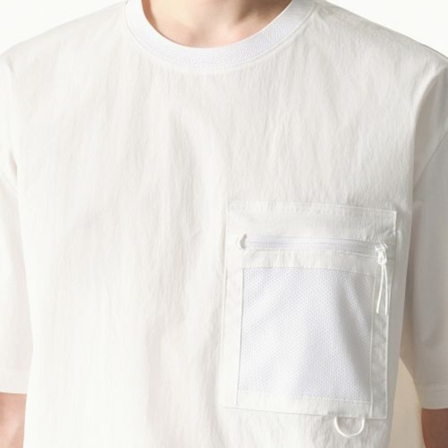 City Leisure Utility Mesh Pocket Woven T-shirt [White]