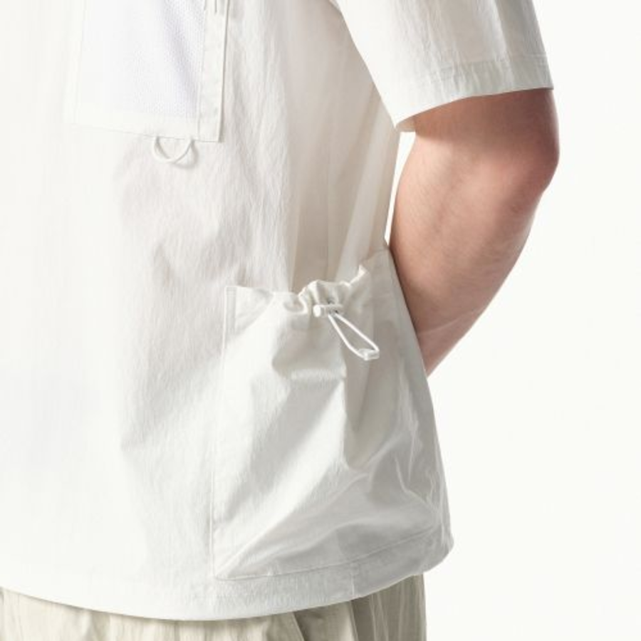 City Leisure Utility Mesh Pocket Woven T-shirt [White]