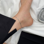 Браслет на ногу с плоской цепочкой из хирургической стали