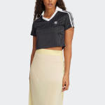 Adidas Adicolor Football Jacquard V-Neck Crop Polo Shirt