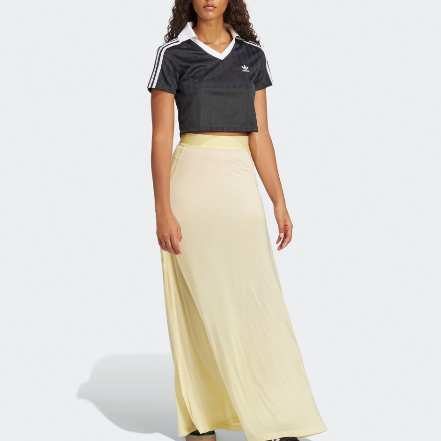 Adidas Adicolor Football Jacquard V-Neck Crop Polo Shirt