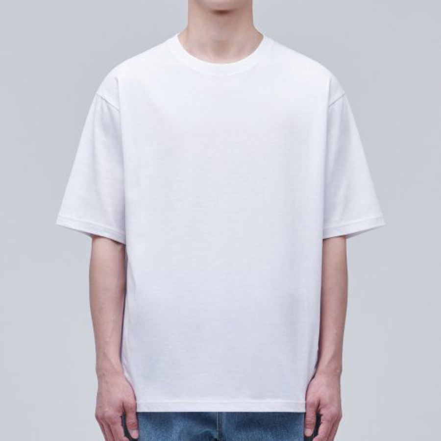 [GREEN] Recycled Relaxed Crew Neck Short Sleeve T-shirt [White]