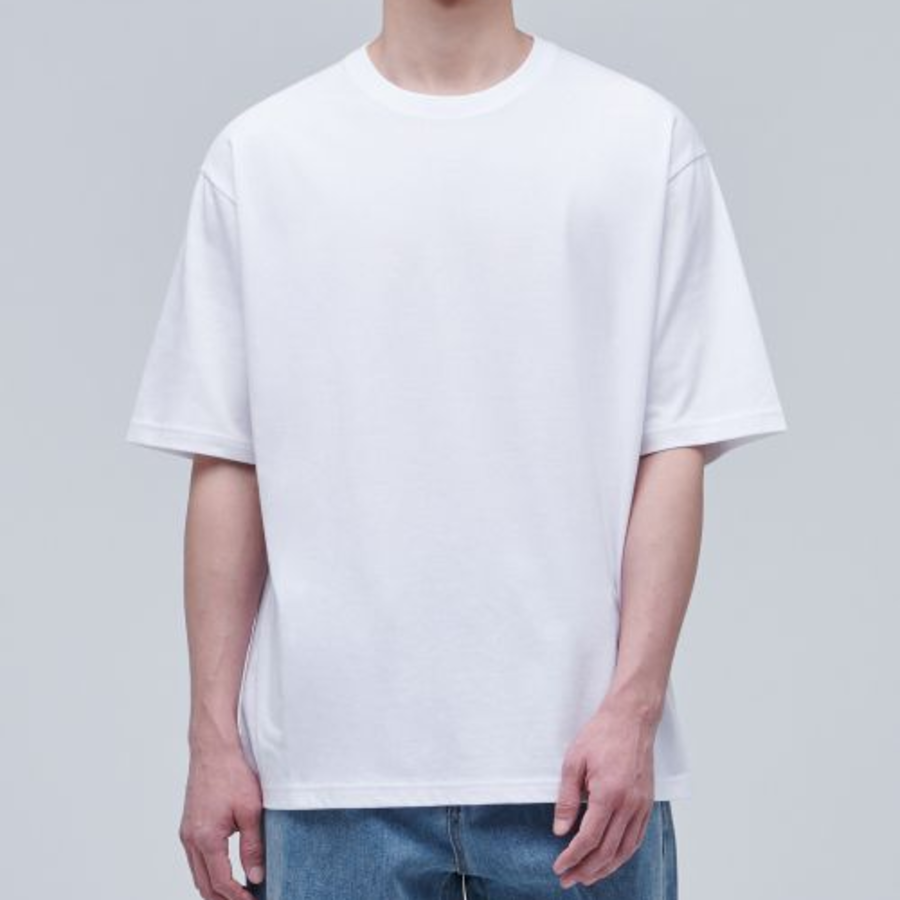 [GREEN] Recycled Relaxed Crew Neck Short Sleeve T-shirt [White]