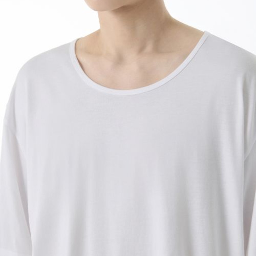 Relaxed CR Wide Scoop Neck T-shirt [White]