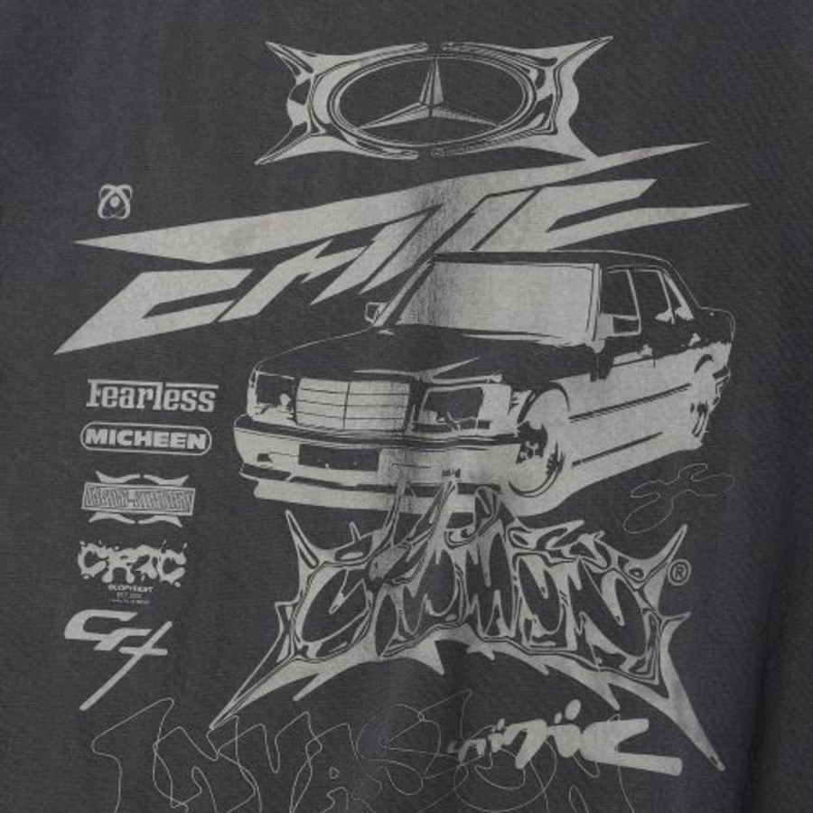 PIGMENT RACING CRITIC CAR T-shirt [Charcoal]
