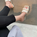 Браслет на ногу с двойной цепочкой из квадратных звеньев из хирургической стали