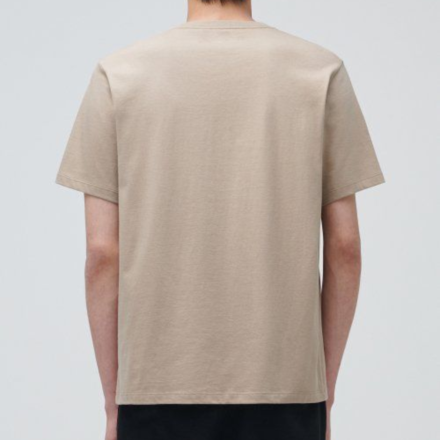 Basic Crew Neck Short Sleeve T-shirt [Beige]