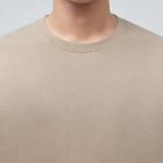 Basic Crew Neck Short Sleeve T-shirt [Beige]