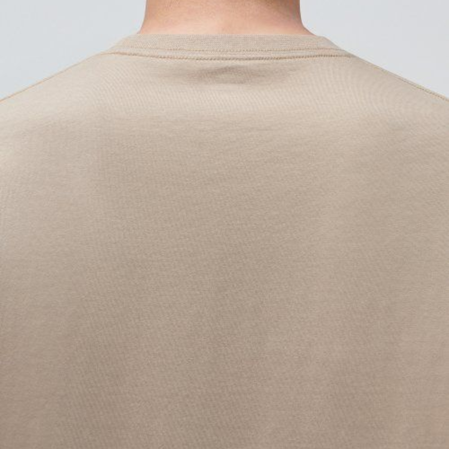 Basic Crew Neck Short Sleeve T-shirt [Beige]