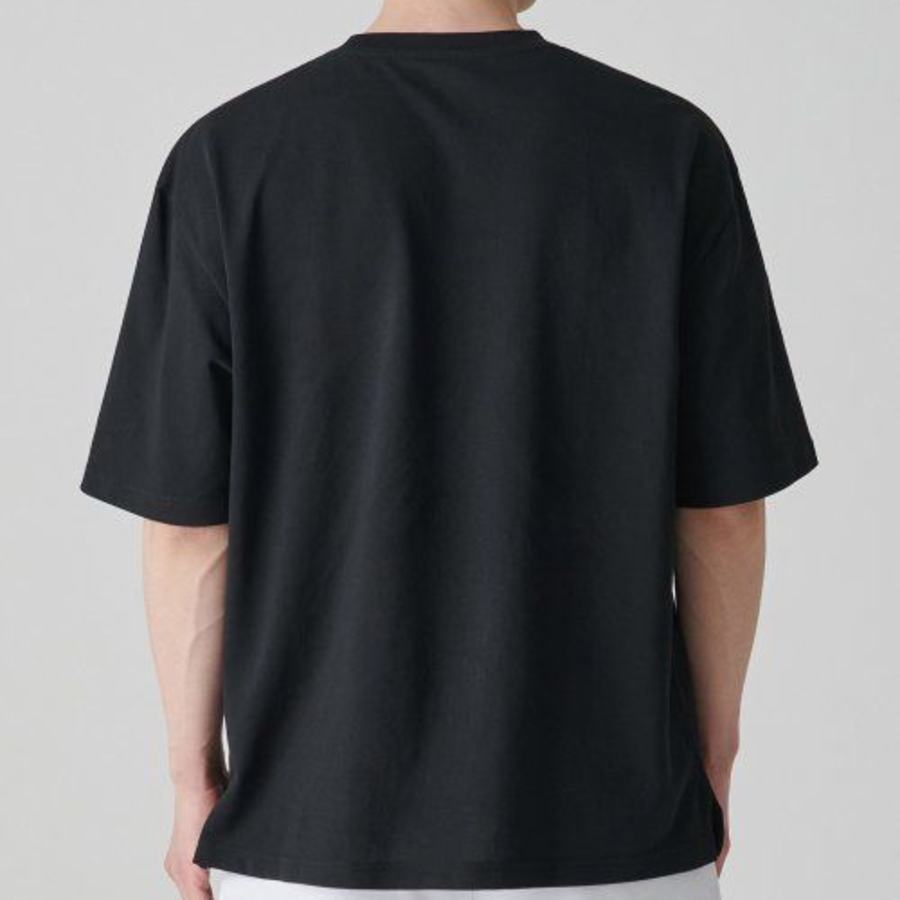 Cooltandard Relaxed Fit Crew Neck Piqué Short Sleeve T-shirt [Black]