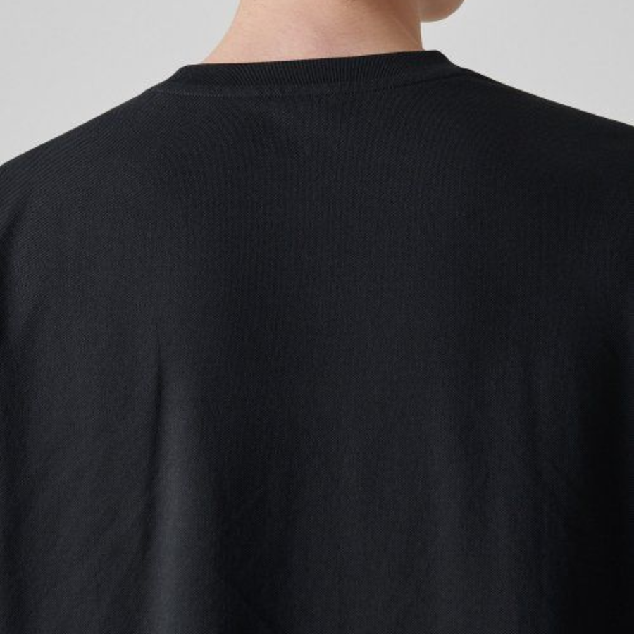 Cooltandard Relaxed Fit Crew Neck Piqué Short Sleeve T-shirt [Black]