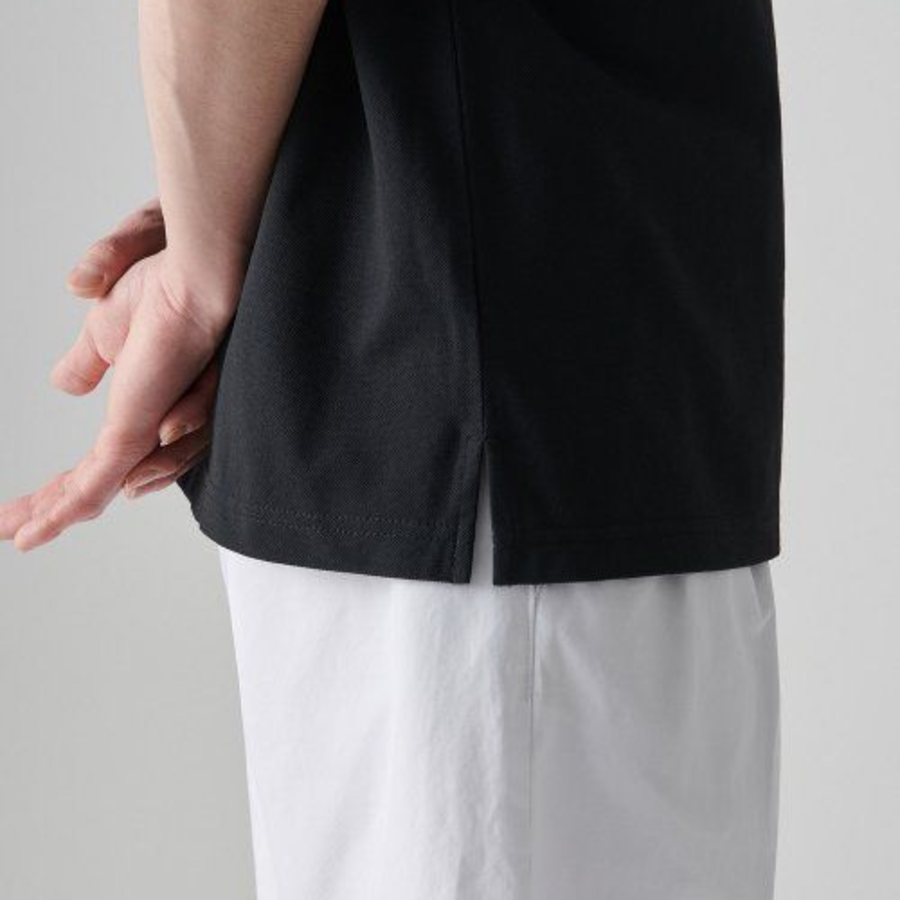 Cooltandard Relaxed Fit Crew Neck Piqué Short Sleeve T-shirt [Black]