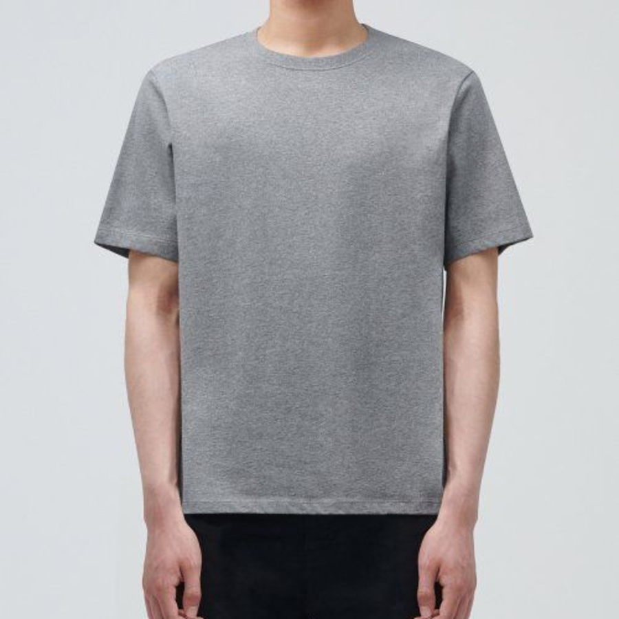 Basic Crew Neck Short Sleeve T-shirt [Melange Gray]