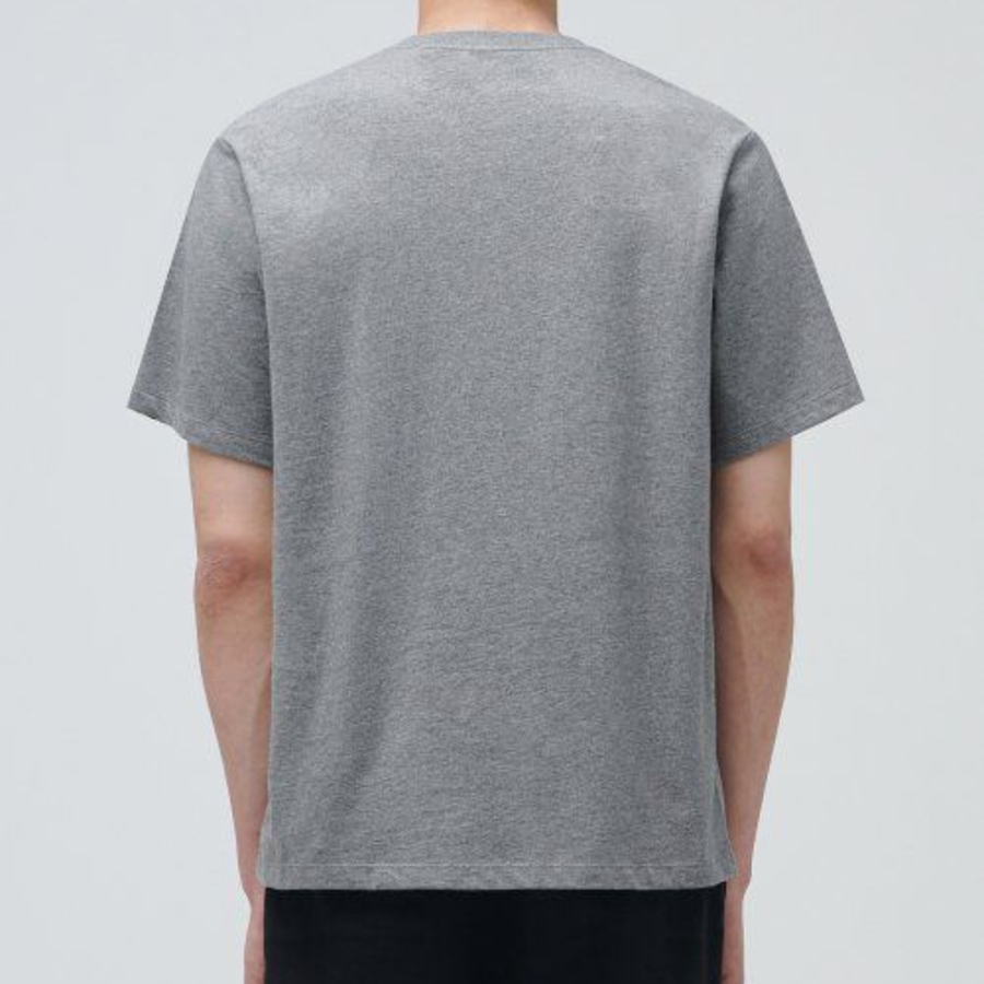 Basic Crew Neck Short Sleeve T-shirt [Melange Gray]