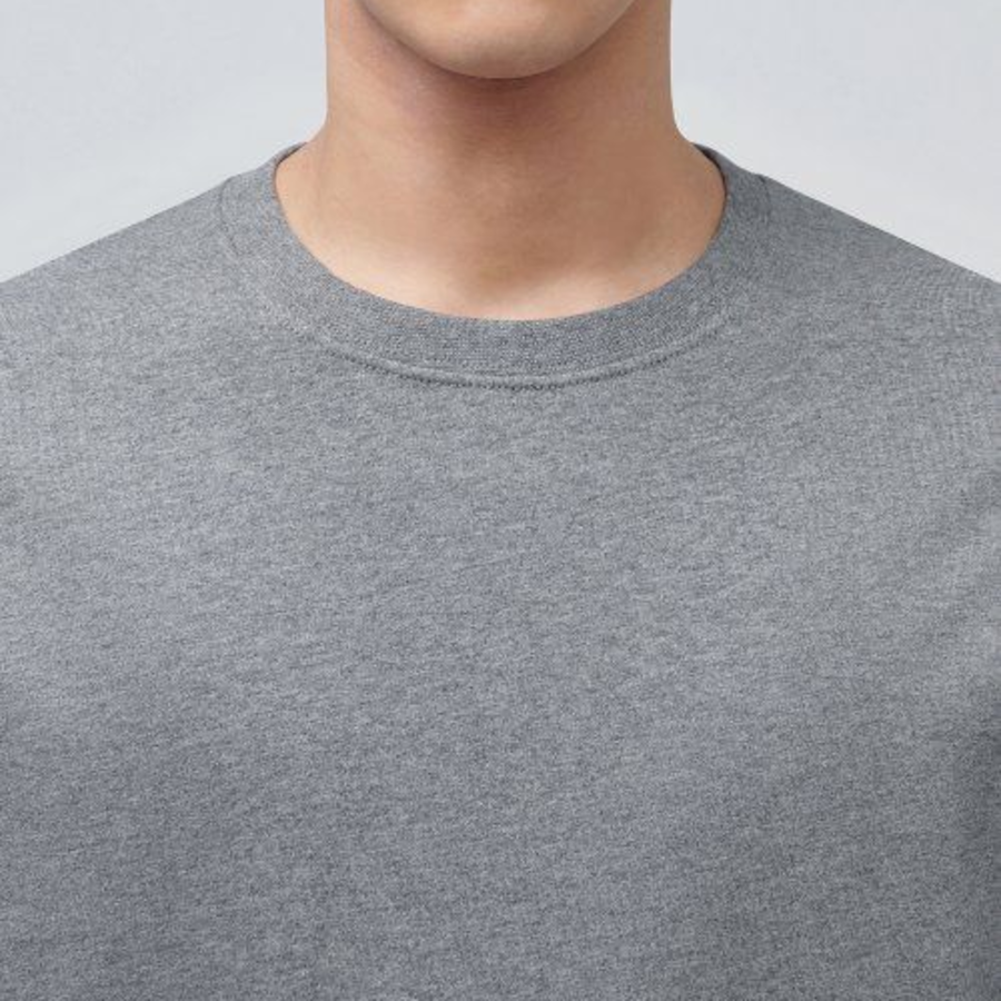 Basic Crew Neck Short Sleeve T-shirt [Melange Gray]