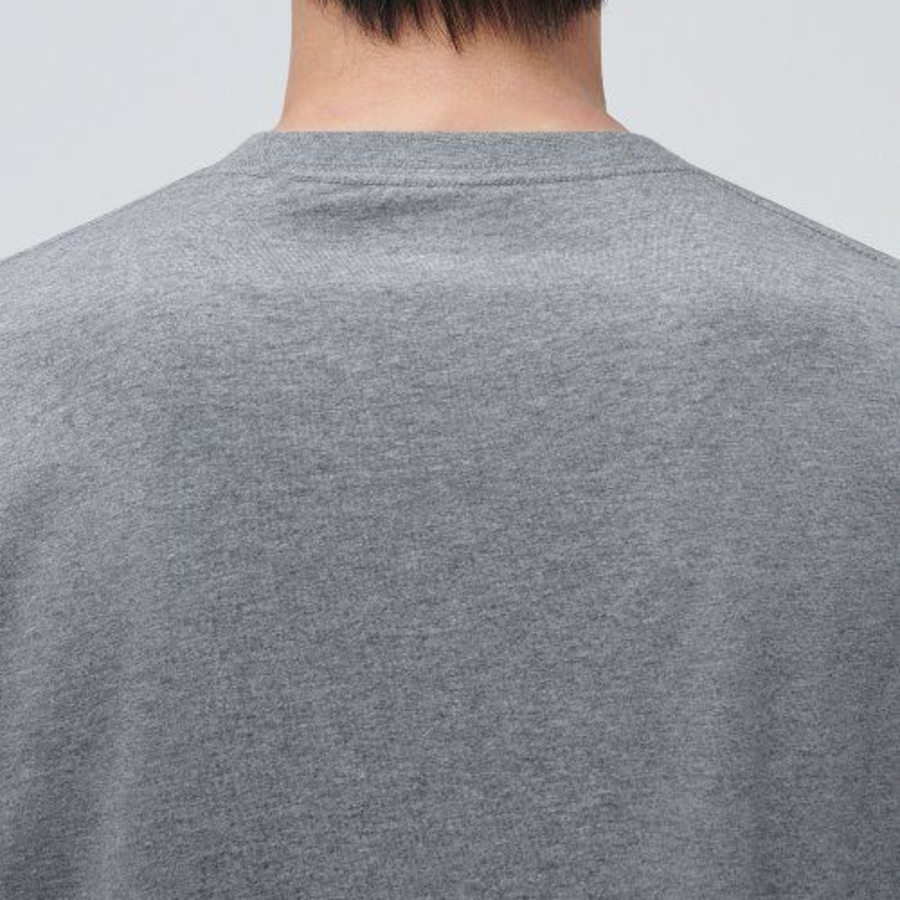 Basic Crew Neck Short Sleeve T-shirt [Melange Gray]