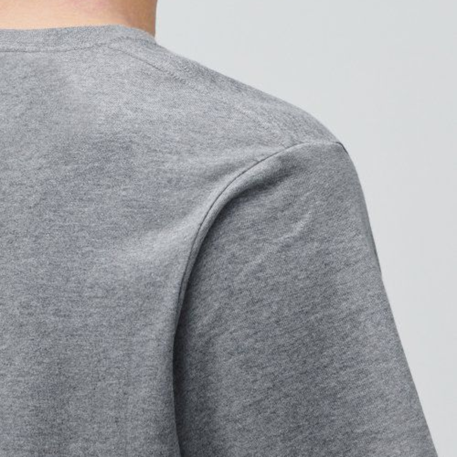 Basic Crew Neck Short Sleeve T-shirt [Melange Gray]