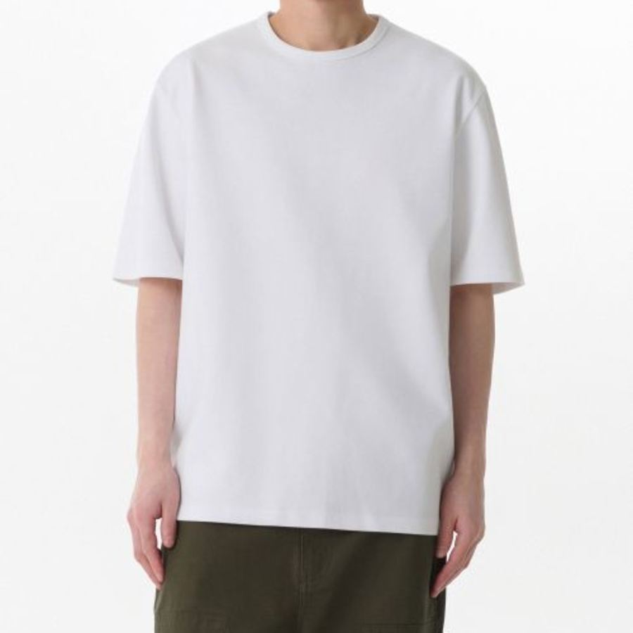 Heavy Ponte Relaxed Crew Neck T-shirt [White]