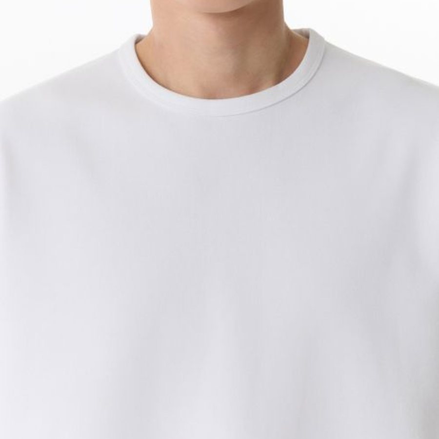 Heavy Ponte Relaxed Crew Neck T-shirt [White]