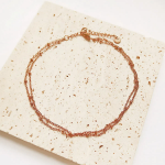 Браслет на ногу с двойной цепочкой и шариками из хирургической стали