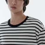 Breton Stripe Relaxed Short Sleeve T-shirt [White/Black]