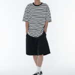 Breton Stripe Relaxed Short Sleeve T-shirt [White/Black]