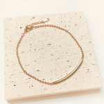 Браслет на ногу с гладкой подвеской и шариковой цепочкой из хирургической стали