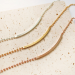 Браслет на ногу с гладкой подвеской и шариковой цепочкой из хирургической стали