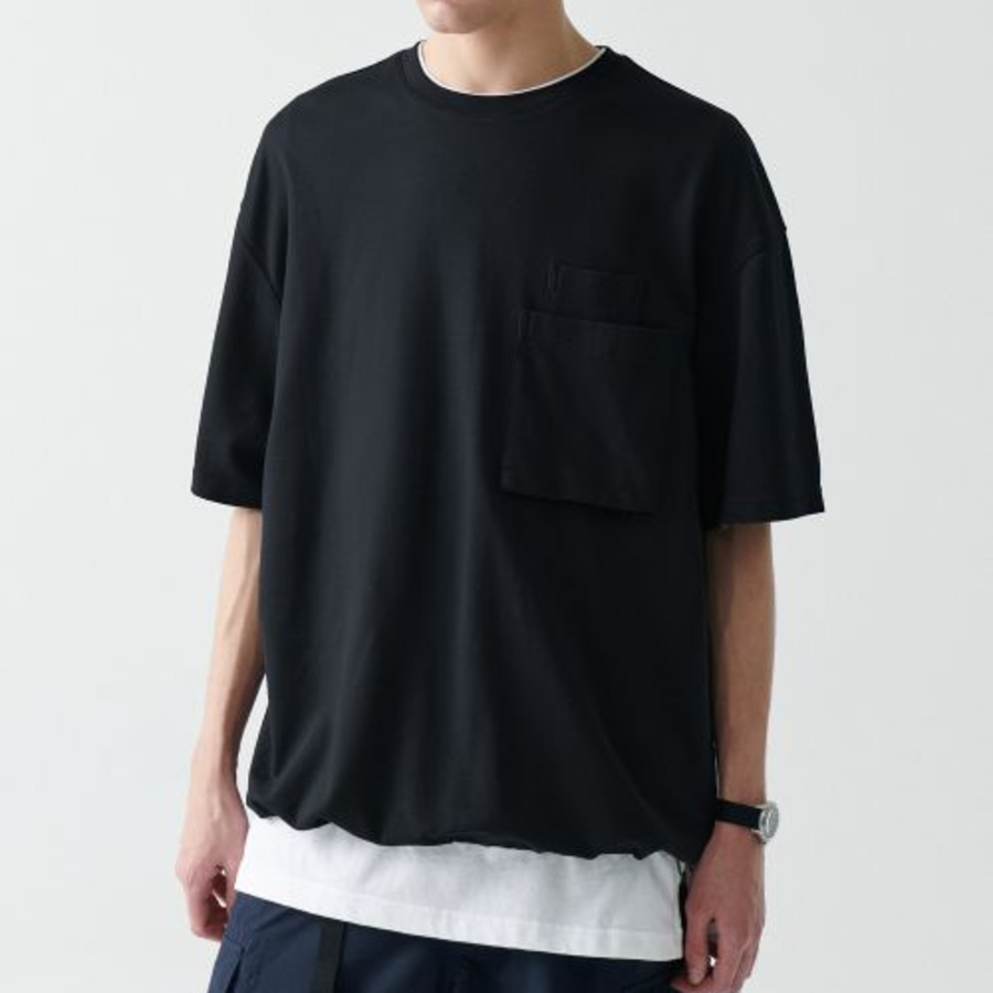 City Leisure Oversized Glasses Pocket T-shirt [Black]