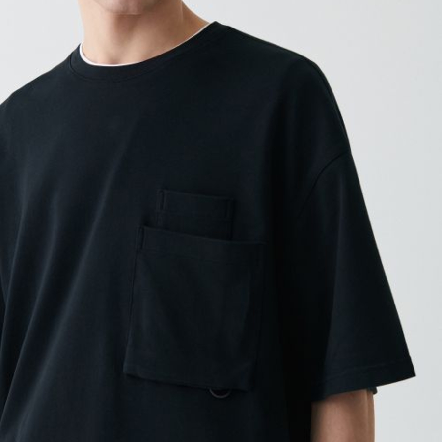 City Leisure Oversized Glasses Pocket T-shirt [Black]