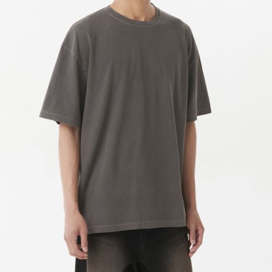 Pigment Oversized Crew Neck T-shirt [Charcoal Gray]