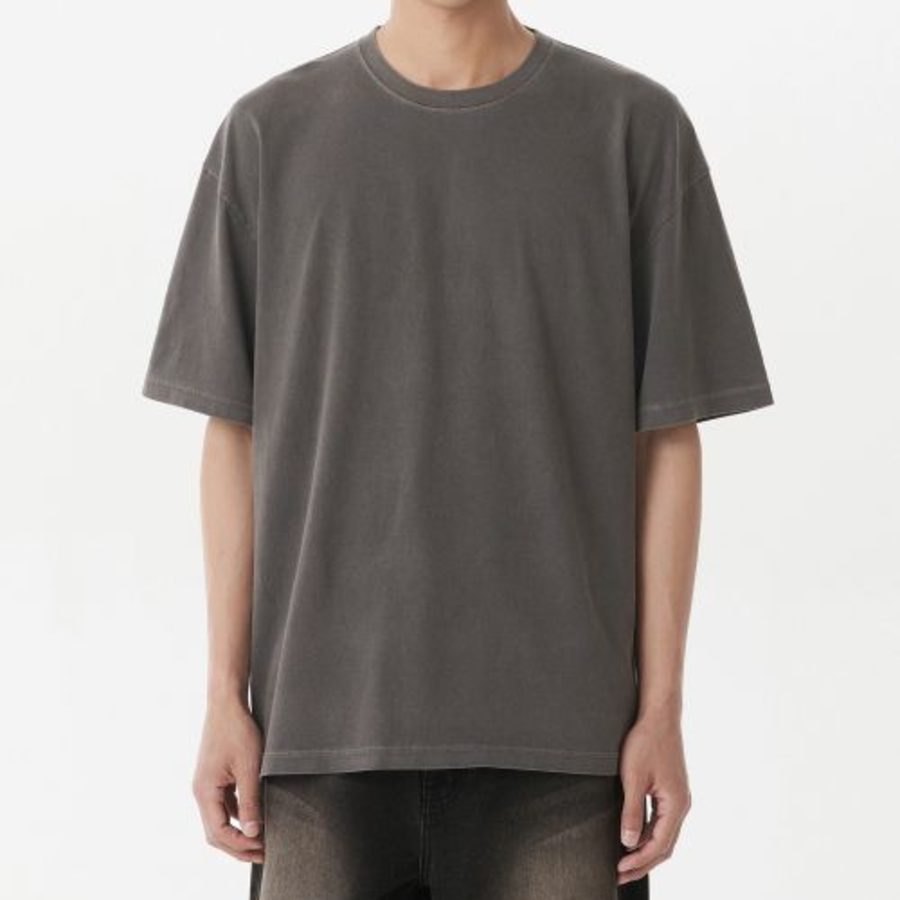 Pigment Oversized Crew Neck T-shirt [Charcoal Gray]